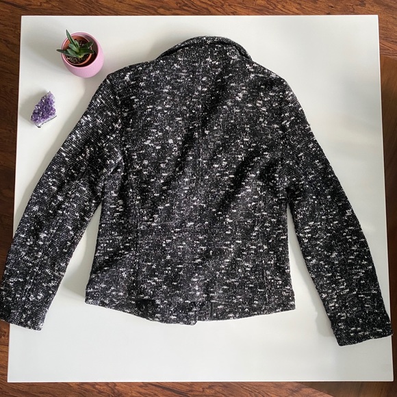 Banana Republic Knit Zip Moto Twead Marled Fall Winter Jacket Coat - Picture 7 of 9